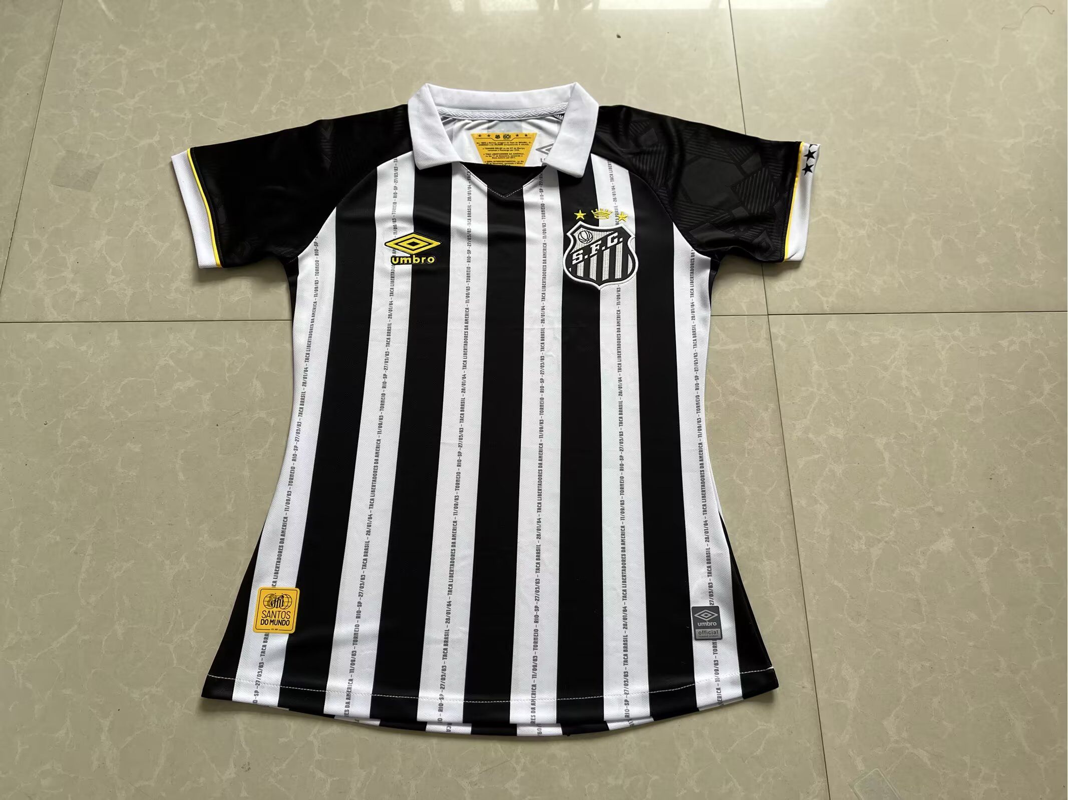 AAA Quality Santos Woman 23/24 Away Black/White Soccer Jersey
